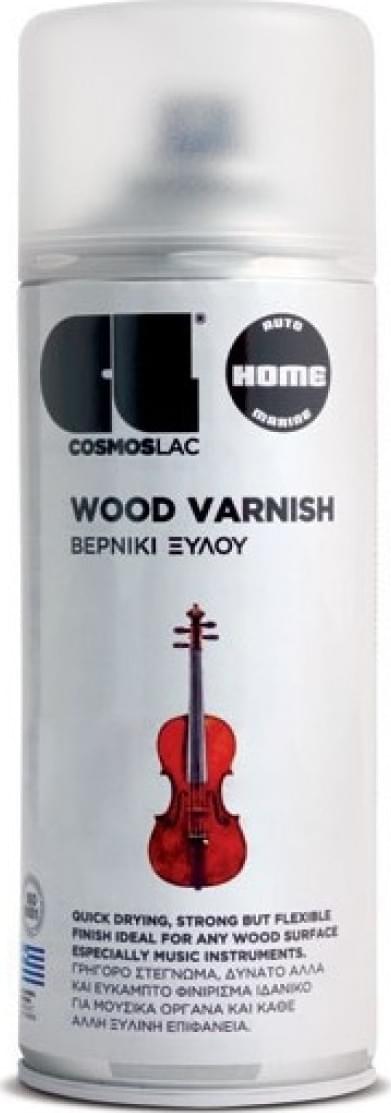 Cosmos Lac Wood Varnish Σπρέι Βερνίκι Διάφανο με Γυαλιστερό Εφέ 400ml