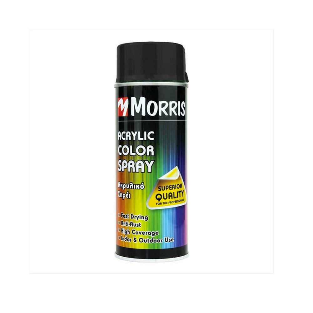 Morris Jet Black RAL 9005 Σπρέι Βαφής Acrylic με Γυαλιστερό Εφέ 400ml