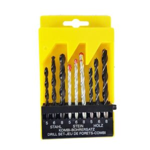 Τρυπάνια σετ 9 τεμάχια σιδήρου ξύλου μπετού