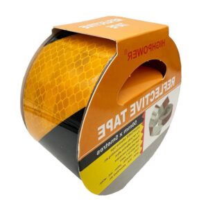 Ταινία ανακλαστική κολλητική κίτρινη μαύρη 50mmX5m Highpower