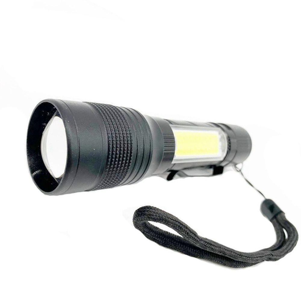 Φακός επαναφορτιζόμενος αλουμινίου Cresman 10W.3W cob 300lm 1500mAh zoom 12cm