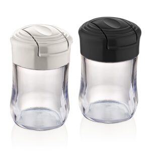 Πλαστικά Βαζάκια Λευκό-Μαύρο Για Μπαχαρικά 2Τεμ Qlux - 8693395017467