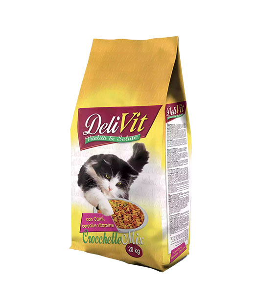 Delivit Mix Adult Cat Meet, Cereals & Vitamins dry food for adult cats MEAT, CEREALS and VITAMINS 20kg