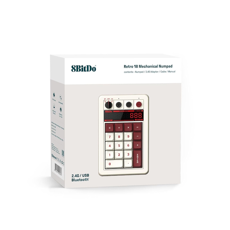 8BitDo Retro 18 Mechanical Numpad 2.4G/USB/Bluetooth Fami Edition - Image 2