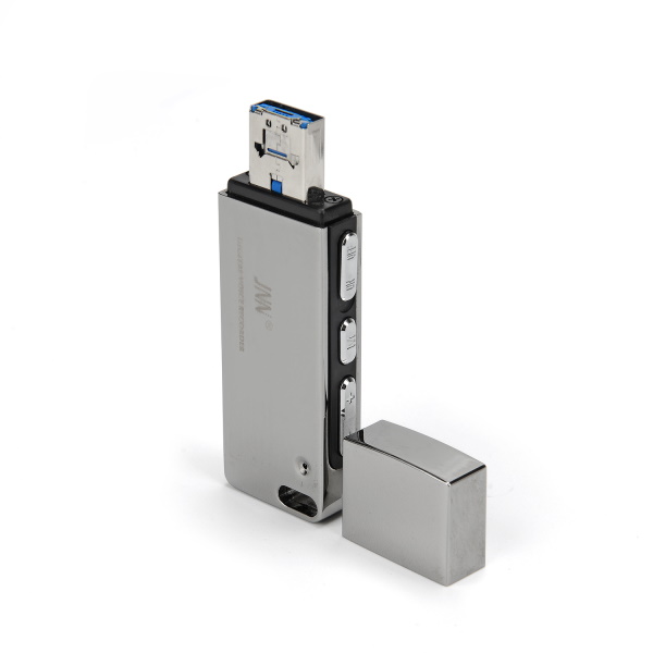 JNN Q17 Κρυφό Καταγραφικό Ήχου USB/mUSB (μπαταρία έως 20 ώρες/ μνήμη έως 90 ώρες / Ανιχν. Ήχου/Σύνδεση με κινητό) 8GB Silver - Image 4