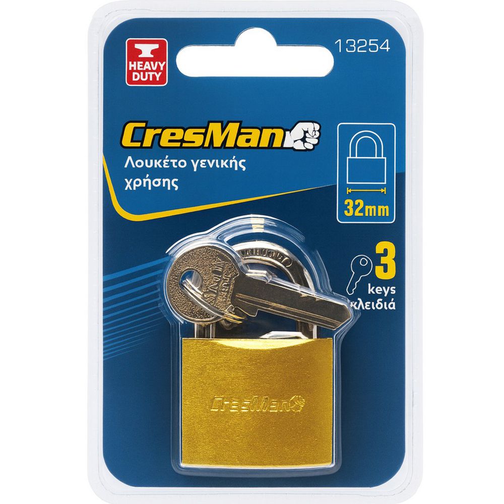 Λουκέτο Cresman σιδερένιο χρυσό 32mm