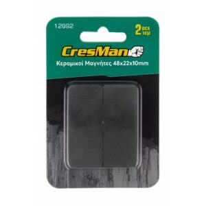 Μαγνήτης κεραμικός 48x22x10mm σετ 2 τεμάχια Cresman