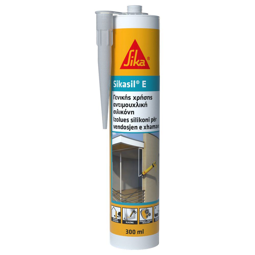 Σιλικόνη φύσιγγα Sika sikasil e τζαμιών άσπρη 300ml 706600