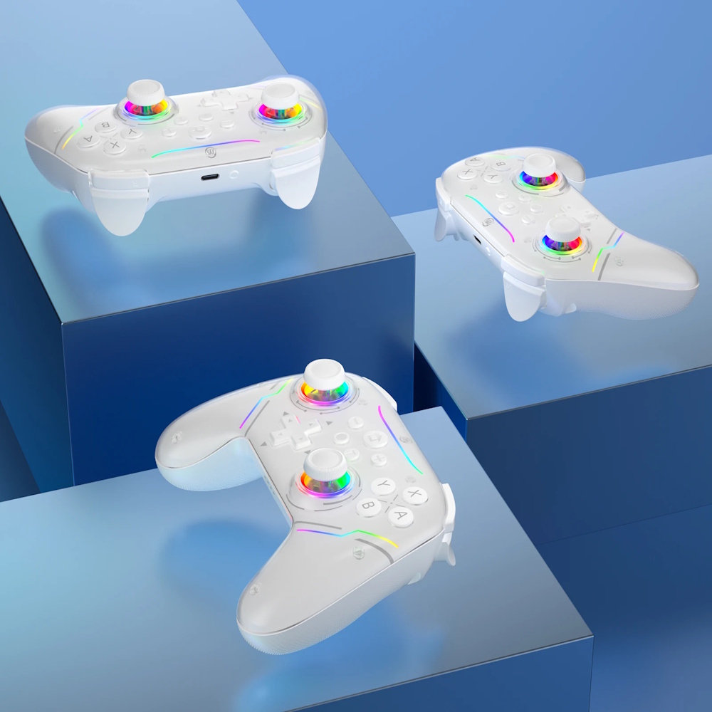 JYS NS2286 Ασύρματο Pro Controller (Bluetooth με αντάπτορα) για Switch/Switch 2/Steam/iOS/Android/PC Λευκό - Image 2