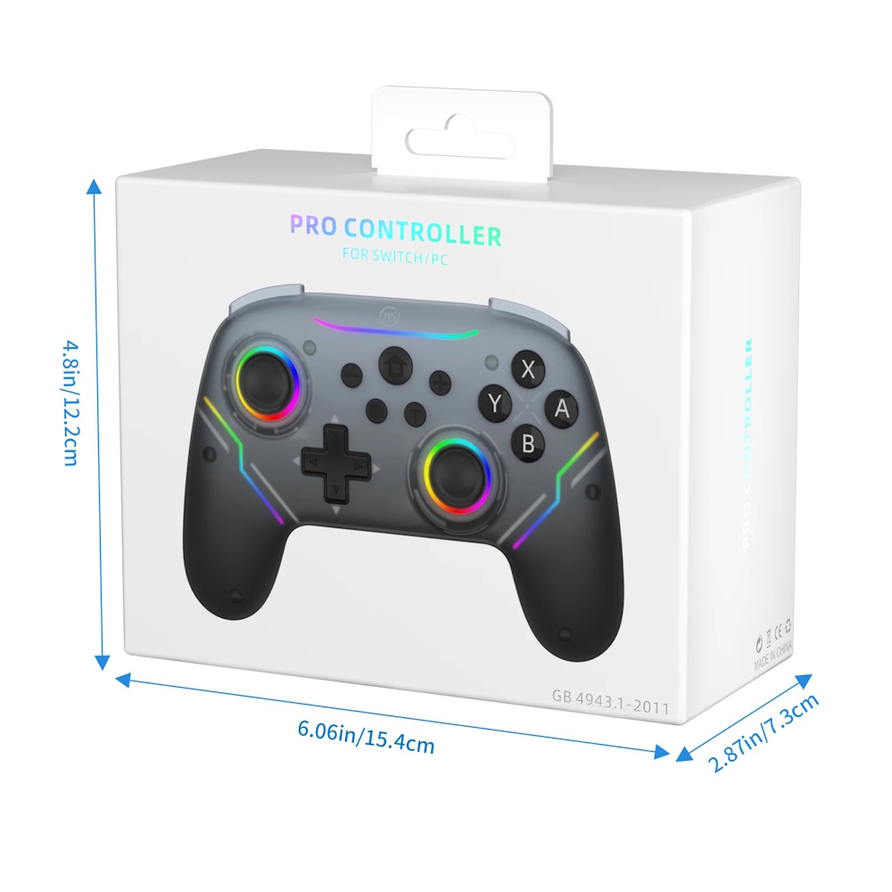 JYS NS2286 Ασύρματο Pro Controller (Bluetooth με αντάπτορα) για Switch/Switch 2/Steam/iOS/Android/PC Μαύρο - Image 3