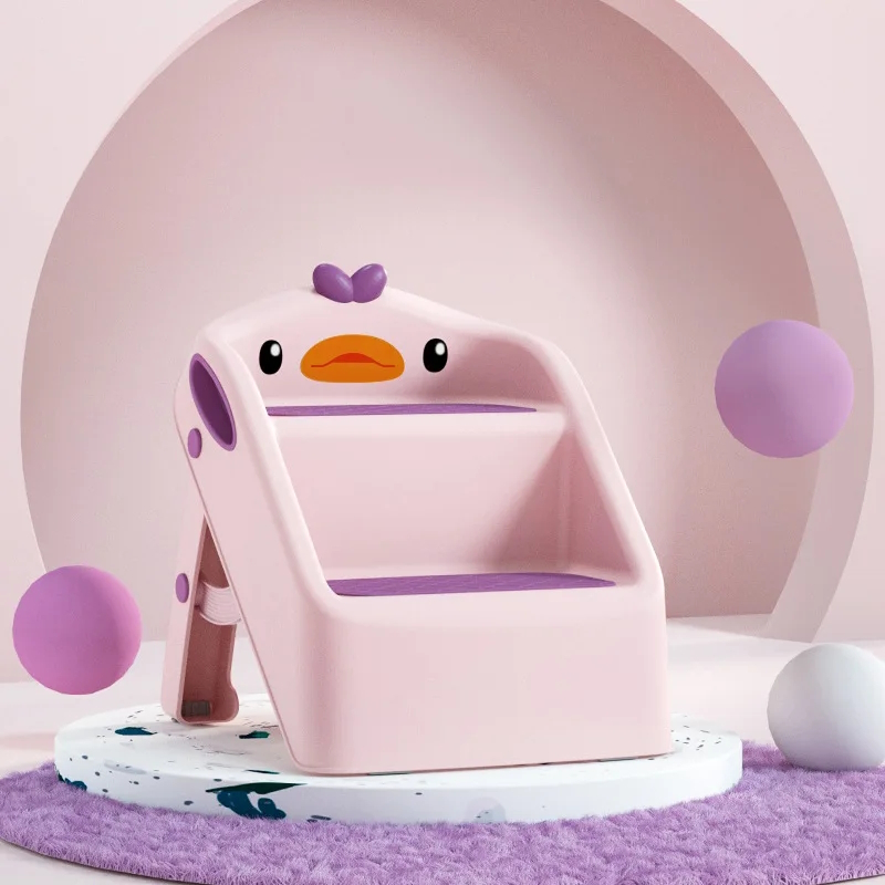 Giggles & Co. DuckieStep™ Παιδικό Αναδιπλούμενο Σκαμπό Σκαλοπατάκι Παπάκι 2 Επιπέδων για Μπάνιο & Νιπτήρα (Rosy Duck) - Image 2