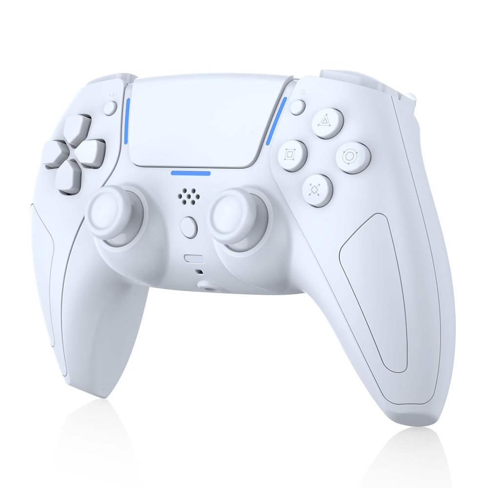 LevelUp Phantom X Ασύρματο Bluetooth Controller για PS5 / PC / Android / iOS με Hall Effect Μοχλούς, Δόνηση & LED Light Bar – Frost White - Image 2