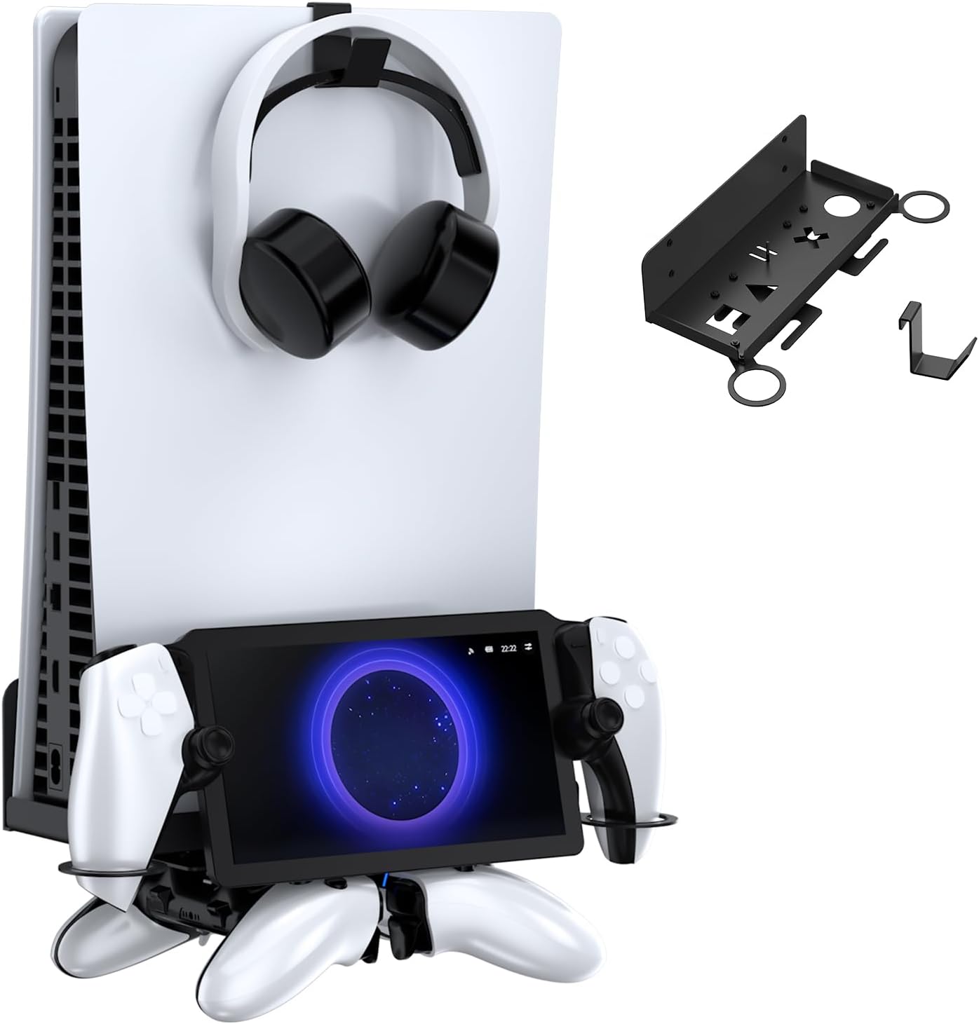 Βάση Τοίχου για PS5 & PS5 Slim με Στήριξη Χειριστηρίου και Ακουστικών JYS P5213 Μαύρη - Image 3