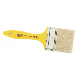 Πινέλα ιταλίας PL01 μονά επαγγελματικά λευκή τρίχα Νο30 - 1"