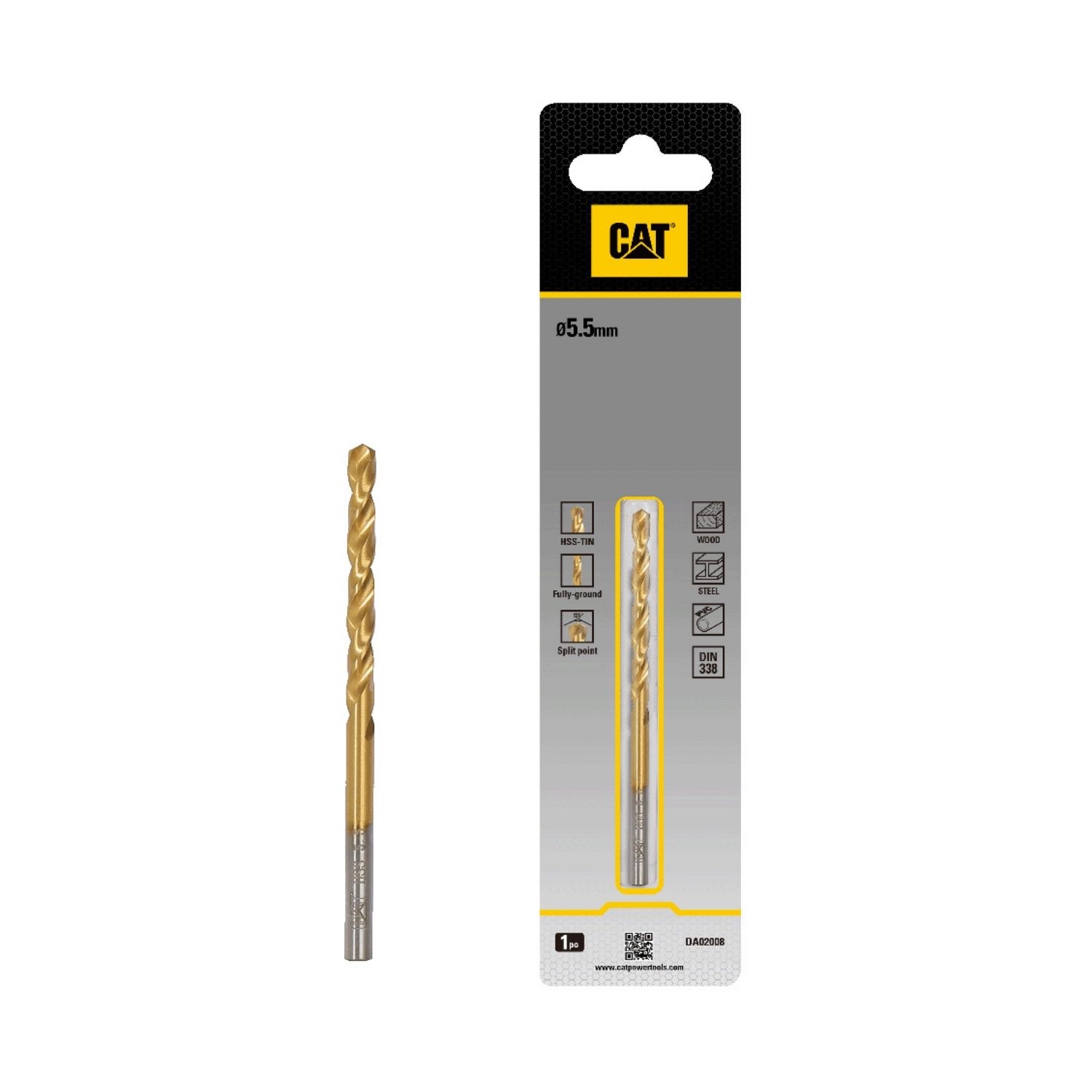 CAT Τρυπάνι τιτανίου HSS 5.5x93mm DA02008