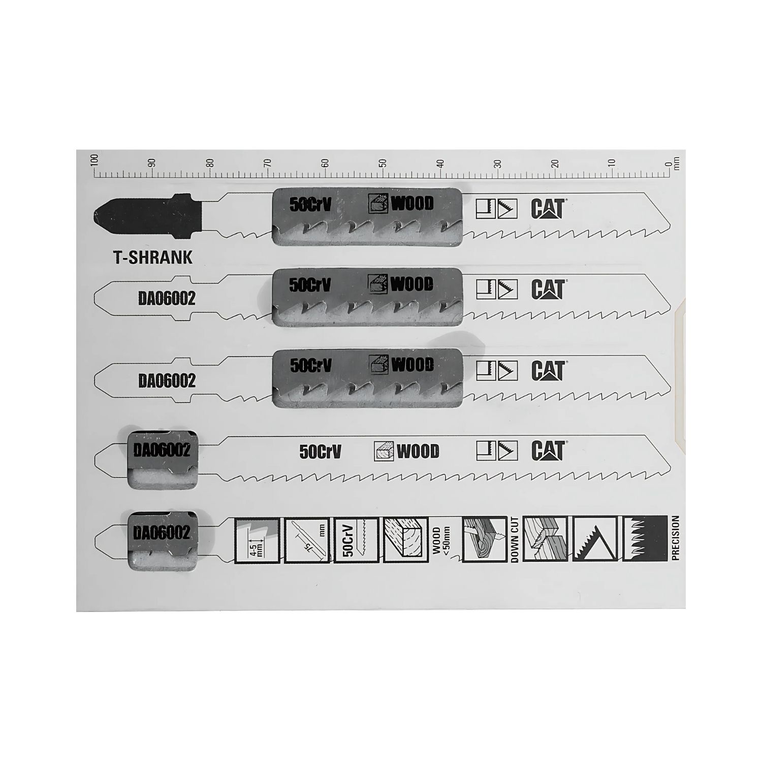 CAT Λάμα σέγας ξύλου 100mm T144DP σετ:5τεμ. DA06002 - Image 2