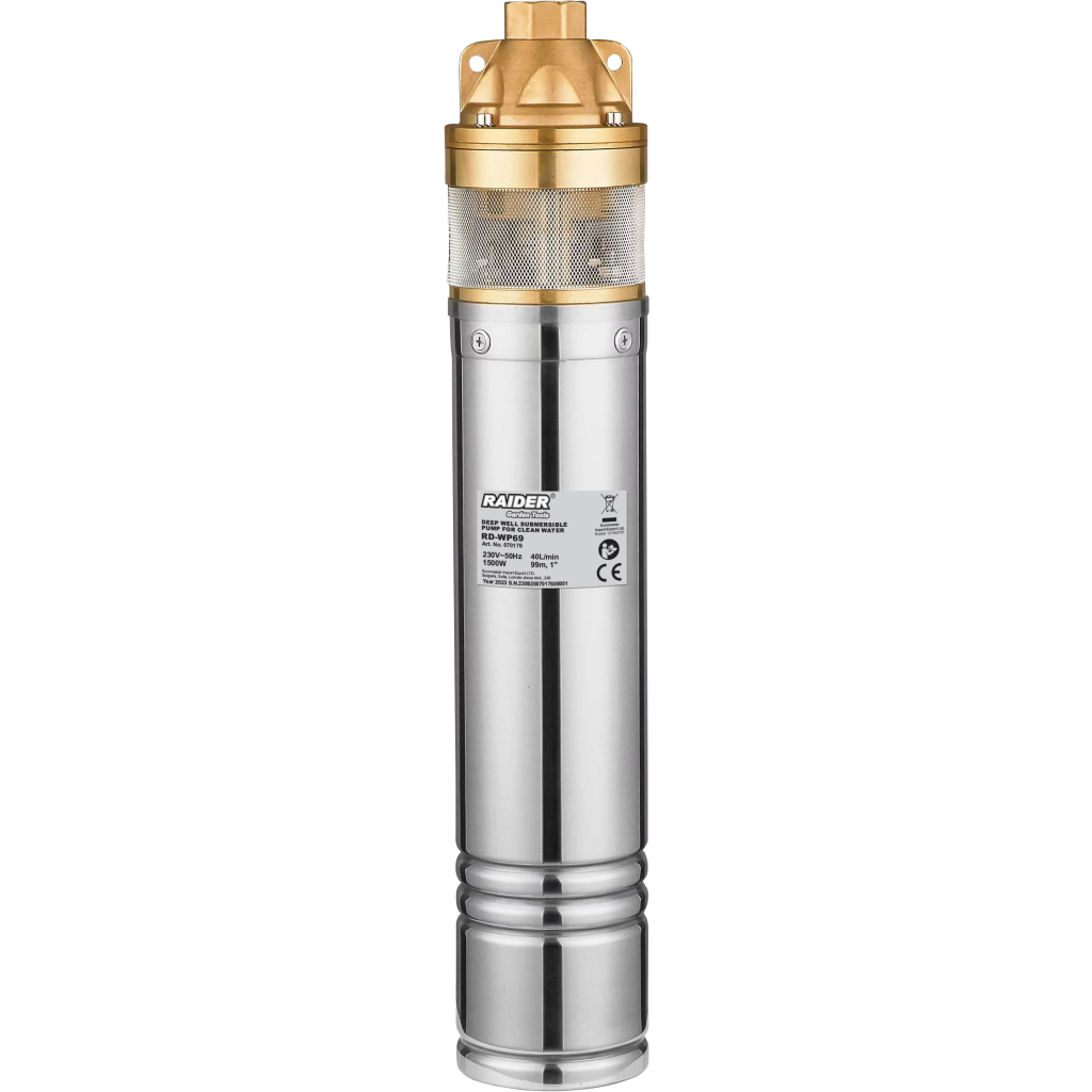 RAIDER Αντλία γεωτρήσεων ομβρίων RD-WP69 1500W 1" 40L/min 99m 070176