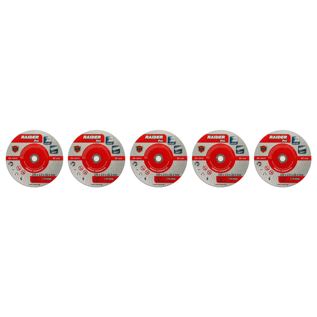 RAIDER Τροχός κοπής inox A60T 230*2.0*22.2mm σε μεταλικό κουτί 160159 (τιμή/τεμ) - Image 2