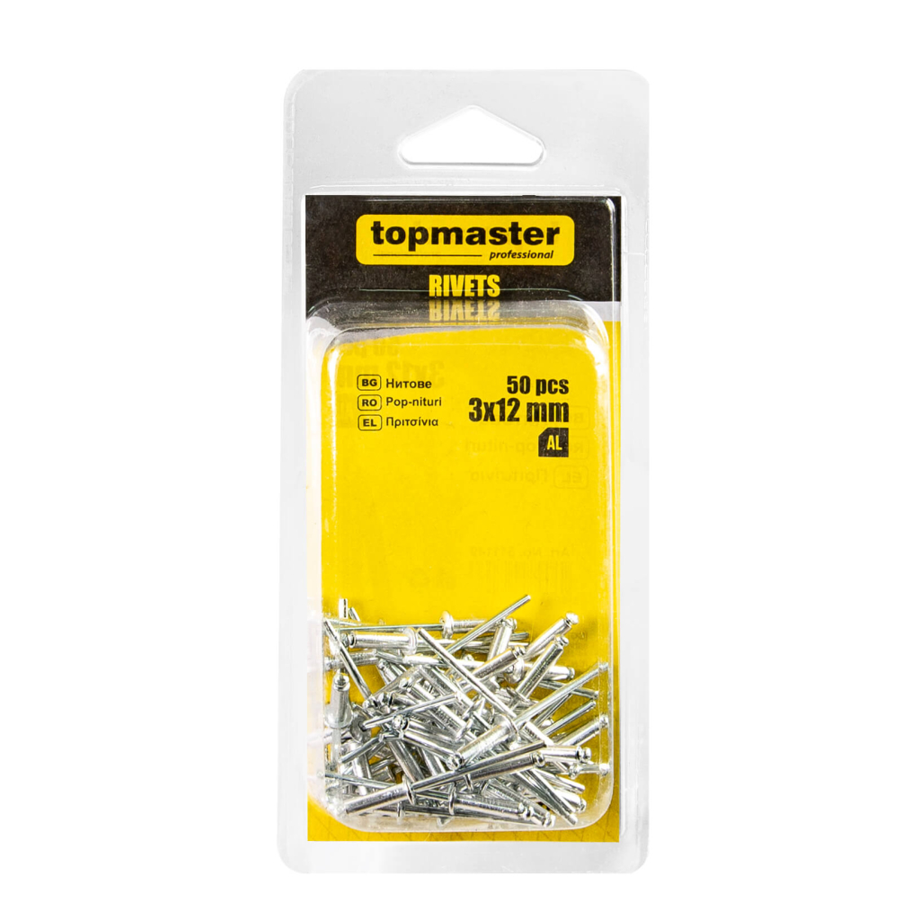 TOP MASTER Πριτσίνια αλουμινίου 50τεμ 3x12mm 511149 - Image 2