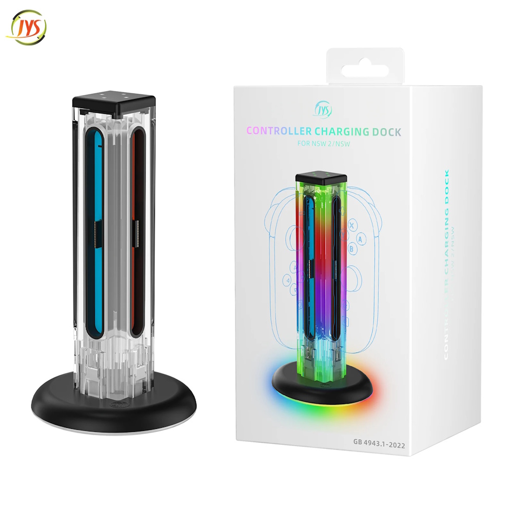 Βάση Φόρτισης 4 σε 1 Nintendo Switch / Switch 2 με LED & Touch JYS NS2318 Transparent - Image 4