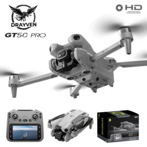 Drayven GT50 Pro Drone Υψηλής Ποιότητας για Αρχάριους με Οθόνη 4.5", Brushless Μοτέρ, Optical Flow & Αποφυγή Εμποδίων – Μαύρο