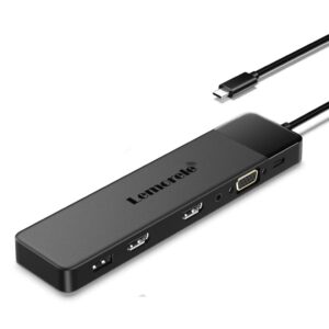 Lemorele TC200 Docking Station 13-σε-1 USB-C Hub για MacBook Pro / Air με Dual 4K HDMI, VGA, PD 100W, SD/TF & Audio Jack