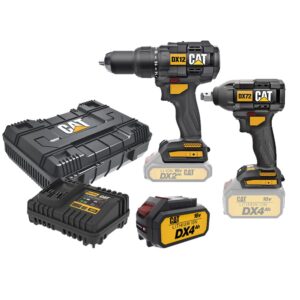 CAT Combo-06 Δραπανοκατσάβιδο κρουστικό DX12B + μπουλονόκλειδο DX72B + κασετίνα + δώρο μπαταρία 4.0Ah DXB4 + δώρο φορτιστή DXC4