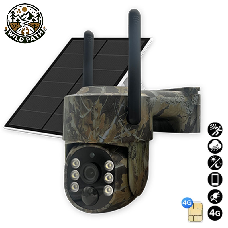 Wild Path Sentinel X4 4G LTE Solar Κάμερα Εξωτερικού Χώρου Περιστρεφόμενη 360° (4MP/PIR/Ανίχνευση Κίνησης/Νυχτερινή Λήψη)