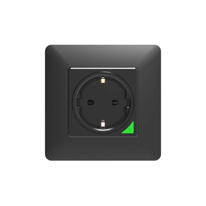 MOES WK-Y-EU-WH-MS Smart WiFi Χωνευτή Πρίζα Τοίχου (16Α) Μαύρη