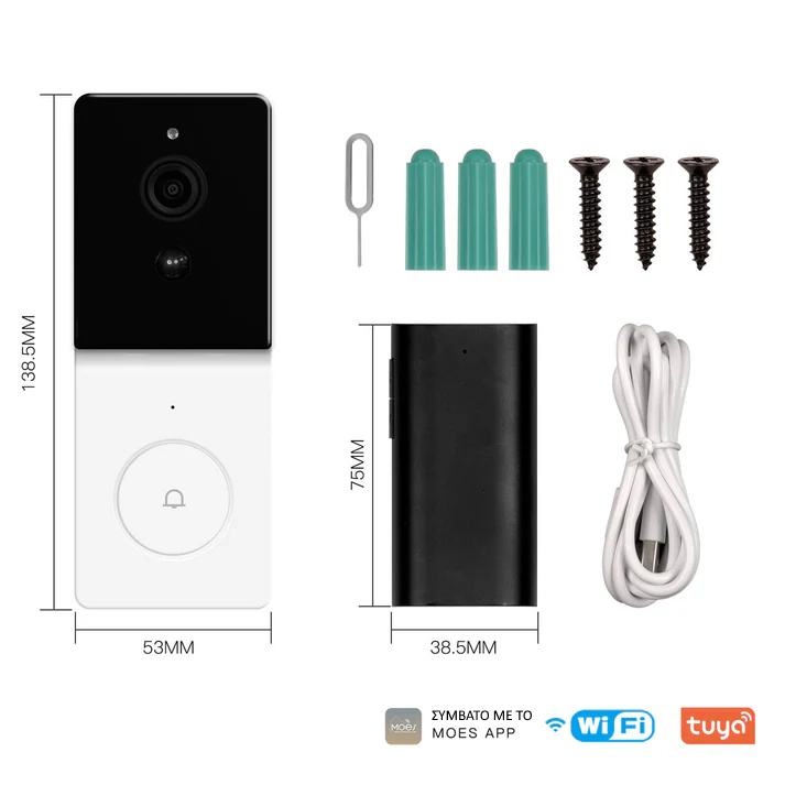 MOES Smart WiFi Video Doorbell Camera με 2-Way Audio & Νυχτερινή Λήψη - Image 4