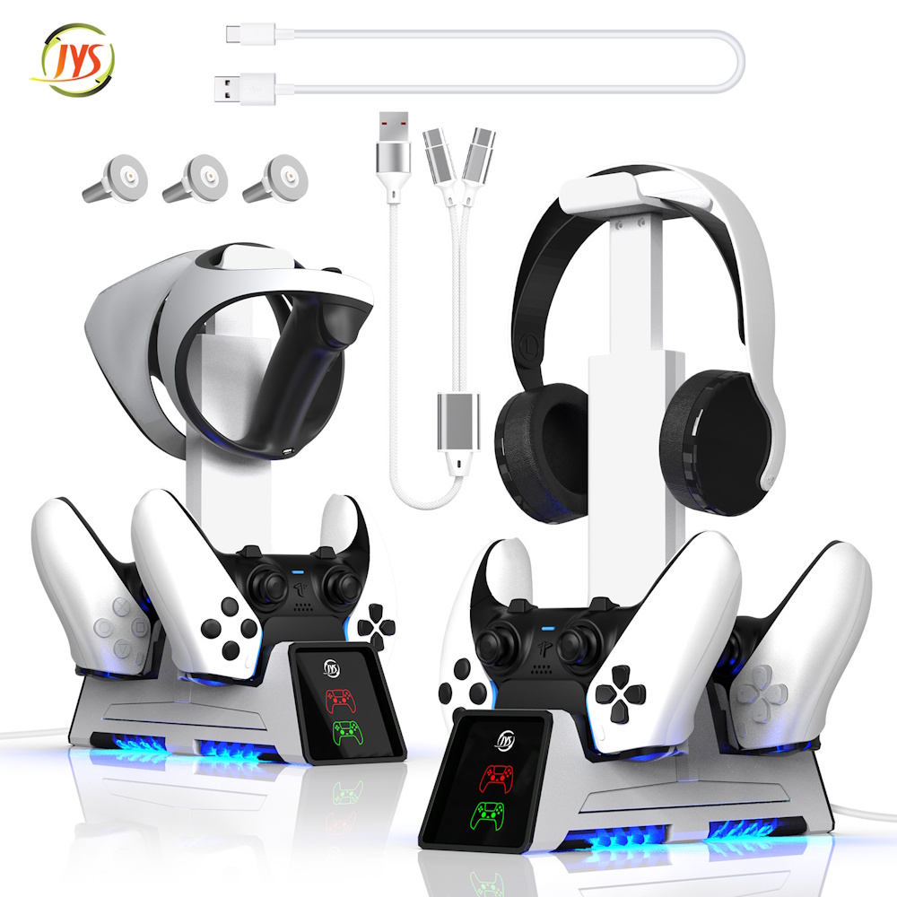Διπλή Μαγνητική Βάση Φόρτισης για PS5 & PS5 Edge Controller JYS P5167-V1 με Stand Ακουστικών - Image 3