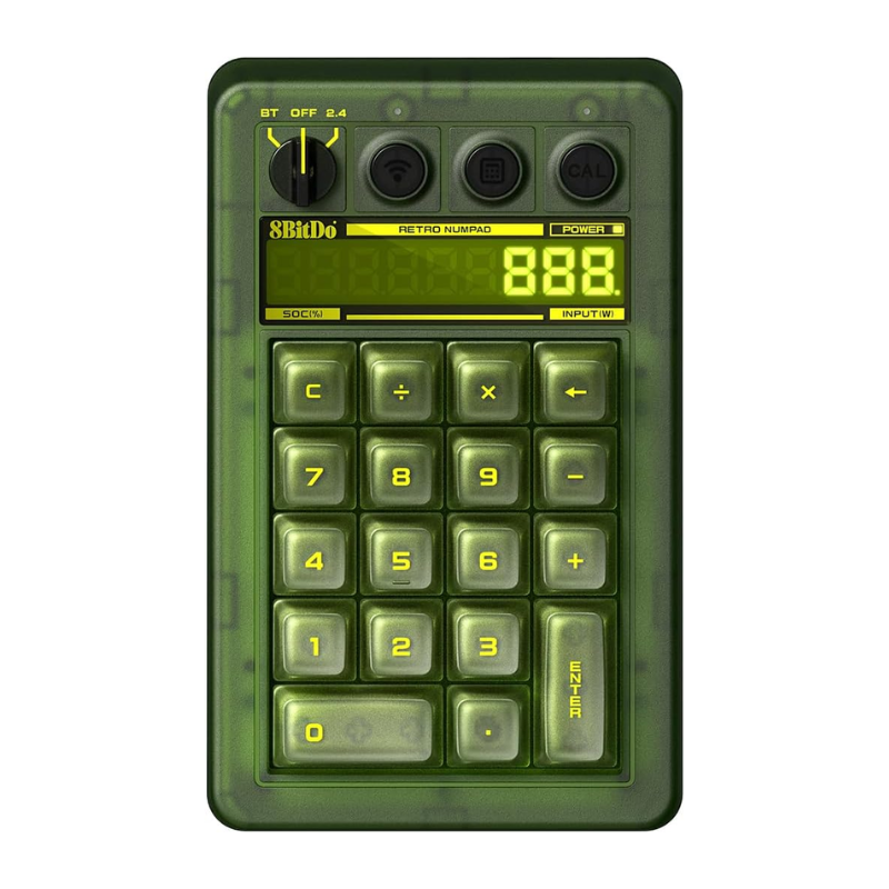 8BitDo Retro 18 Mechanical Numpad 2.4G/USB/Bluetooth (Hot-Swappable/Kailh Jellyfish X/Calculator Mode) Xbox Edition