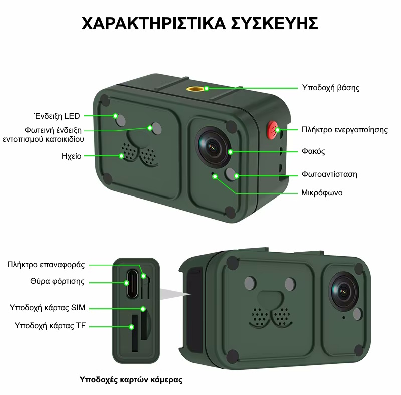 Sectec ST-PC05 4G Κάμερα με Κολάρο για Κατοικίδια με GPS, SIM, AI Tracking και Αμφίδρομη Επικοινωνία (1080P/IP66) - Image 4