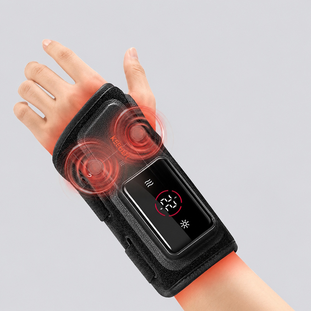 iKeepFit WB01 Θερμαινόμενη Συσκευή Μασάζ Καρπού για Τενοντίτιδα & Καρπιαίο Σωλήνα (9 Modes/Graphene Heat/3000mAh) - Αριστερό - Image 2